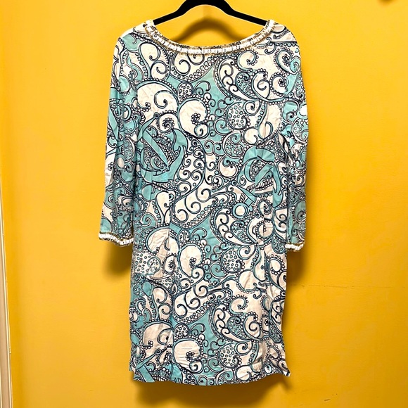 🔥LILLY PULITZER Sarah Tunic Dress with White Beads Embellishments - Size L - Picture 4 of 14